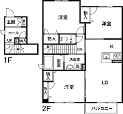 レ・セーナ 3LDKの間取図画像