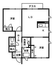 シャーメゾン双葉 2LDKの間取図画像