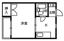 ヴィラ・松本 1Kの間取図画像