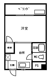 エレガント春山 1Kの間取図画像