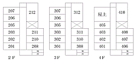 アップルコート 210 ｜ 福井県福井市月見1丁目2-1（賃貸マンション1K・2階・26.00㎡） その3