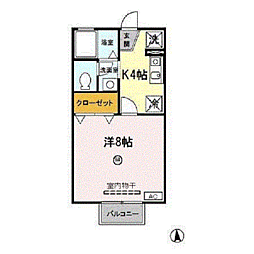 セレステ・オーリ 2階1Kの間取り