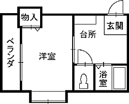 Kプラザ 1Kの間取図画像