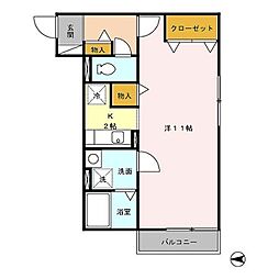 セレッサ花堂　Ａ 1階ワンルームの間取り
