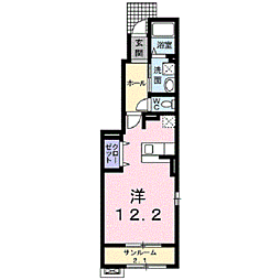 サン・バ−ディ 1階ワンルームの間取り