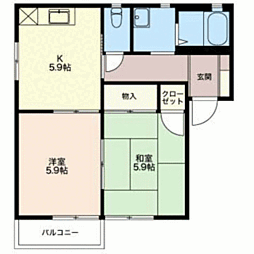 メゾン　コンフォール 2階2Kの間取り