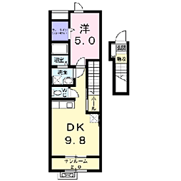 クラール　ハウス・ツキミ 2階1LDKの間取り