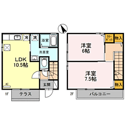 福井狐橋0戸建D-rooom 2階