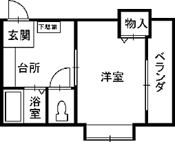 Kプラザ 1Kの間取図画像