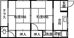 みゆきハウス 2Kの間取図画像