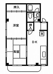 サンタクルス2 2DKの間取図画像
