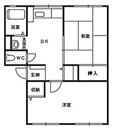 パレスu 2DKの間取図画像