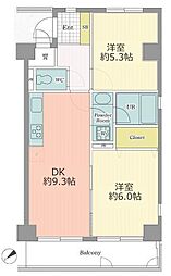 サンピア浮間舟渡 2DKの間取図画像