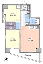 セザール平和台ガーデン 2LDKの間取図画像