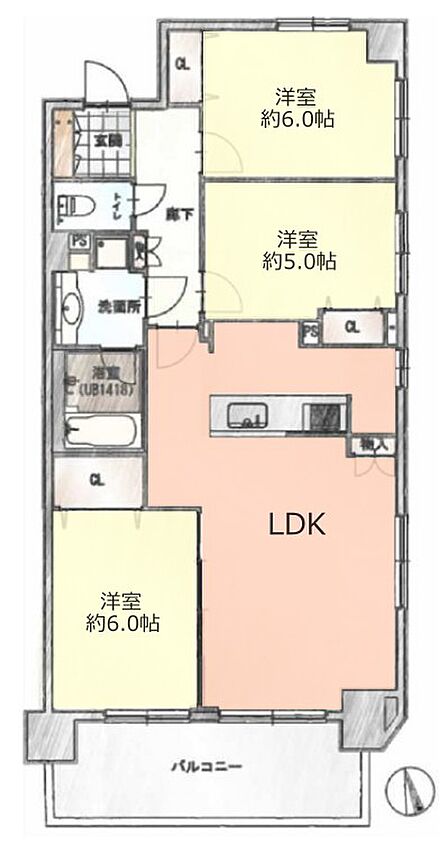 お部屋はリフォーム済み、水廻りは新設しました。洗濯物も乾かせる浴室乾燥機付きです。
