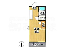 パレットビンテージ 1階ワンルームの間取り