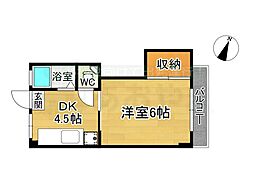 葵コーポ 1DKの間取図画像