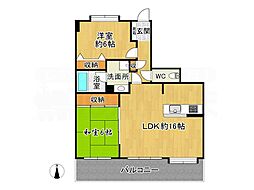 エバーライフリオ筑紫野2 2LDKの間取図画像