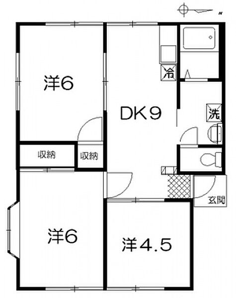 豊ハイツA 101号室｜広島県東広島市西条町寺家(賃貸アパート3DK・1階・51.79㎡)の写真 その2