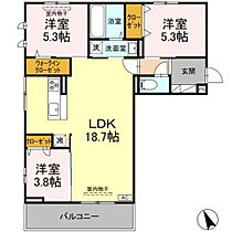 セジュールST B203号室 ｜ 広島県東広島市西条町寺家6738-1（賃貸アパート3LDK・1階・72.09㎡） その2