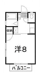 タマコーポ 1Kの間取図画像