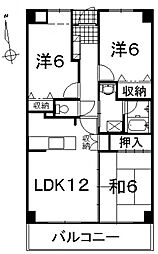 リビエール昭和町 3LDKの間取図画像