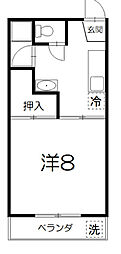 サンコービル 1Kの間取図画像
