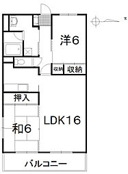 クニヒロマンションG 2LDKの間取図画像