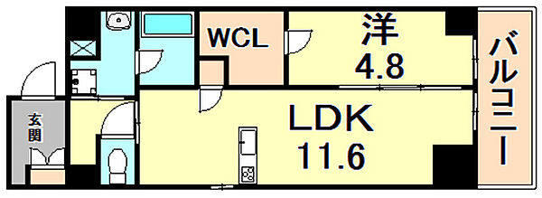 兵庫県神戸市中央区生田町４丁目(賃貸マンション1LDK・3階・44.47㎡)の写真 その2