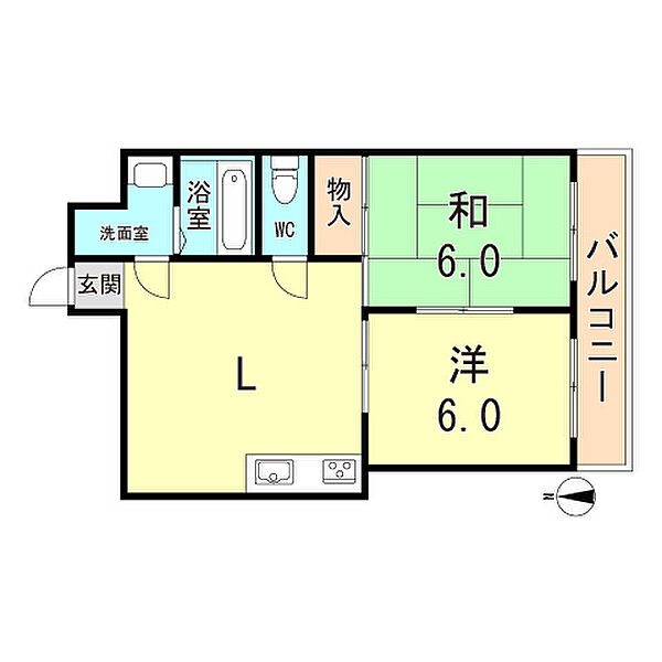 兵庫県神戸市兵庫区上祇園町(賃貸マンション3DK・3階・46.00㎡)の写真 その2