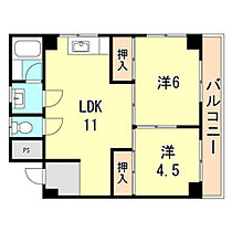 兵庫県神戸市中央区国香通５丁目（賃貸マンション2LDK・2階・45.00㎡） その2