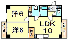 兵庫県神戸市中央区神若通６丁目（賃貸マンション2LDK・4階・46.64㎡） その2