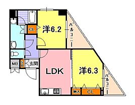 兵庫県神戸市中央区加納町３丁目（賃貸マンション2LDK・13階・48.36㎡） その2