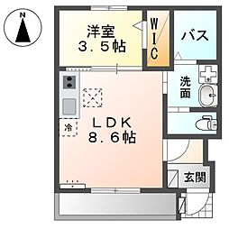 Kane（カーネ） 1階1LDKの間取り