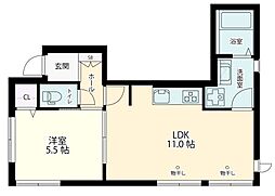 Ｍｈａｕｓ 1階1LDKの間取り
