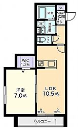Ｂｌａｃｋ　Ｃｕｂｅ 2階1LDKの間取り