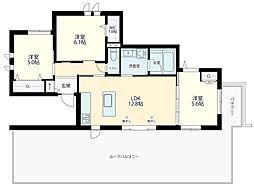リバーシャトー永福 3階3LDKの間取り