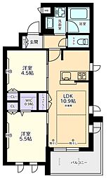 エスポワールNH 2LDKの間取図画像