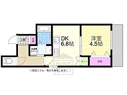 （仮称）都島区中野町ヘーベルメゾン 2階1DKの間取り