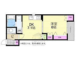 （仮称）都島区中野町ヘーベルメゾン 4階1DKの間取り