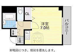 千里山パークヒルズ 1Kの間取図画像