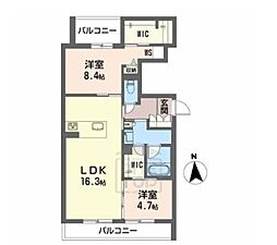 イーイーベース07 3階2LDKの間取り