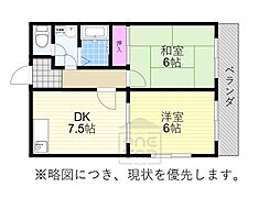 セ・ランジュ豊中 2DKの間取図画像