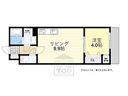 ファインレジデンシア 2階1LDKの間取り