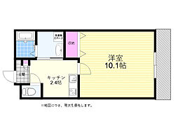 メゾンビオラ 1Kの間取図画像