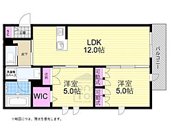 オリビア 3階2LDKの間取り