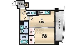 サンレムート江坂2nd 8階1DKの間取り