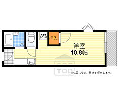 アティックス ワンルームの間取図画像
