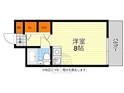 エナブル吹田 ワンルームの間取図画像
