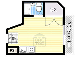 プライムプラザ五月ケ丘 ワンルームの間取図画像